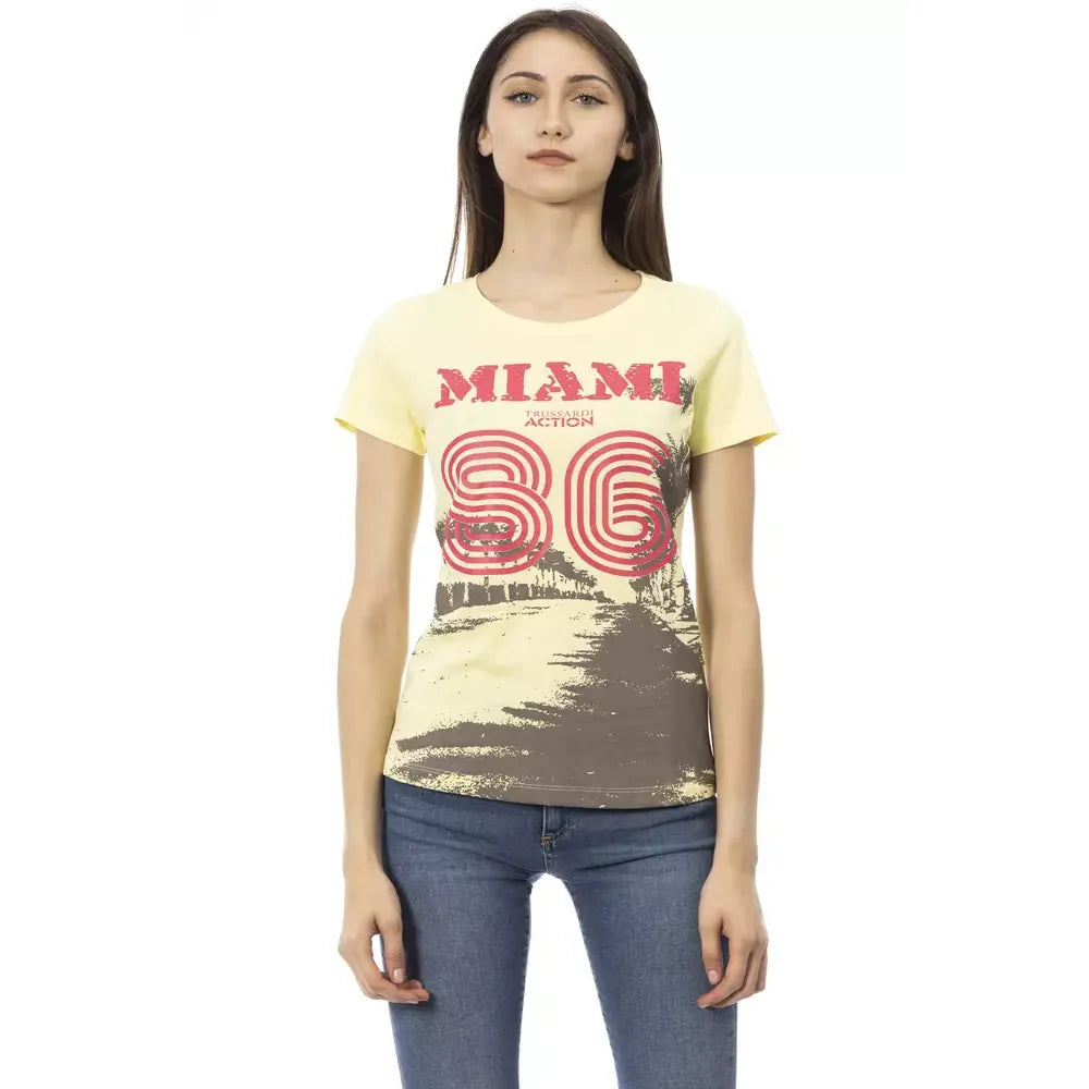 Trussardi Action Yellow Cotton Women T-Shirt