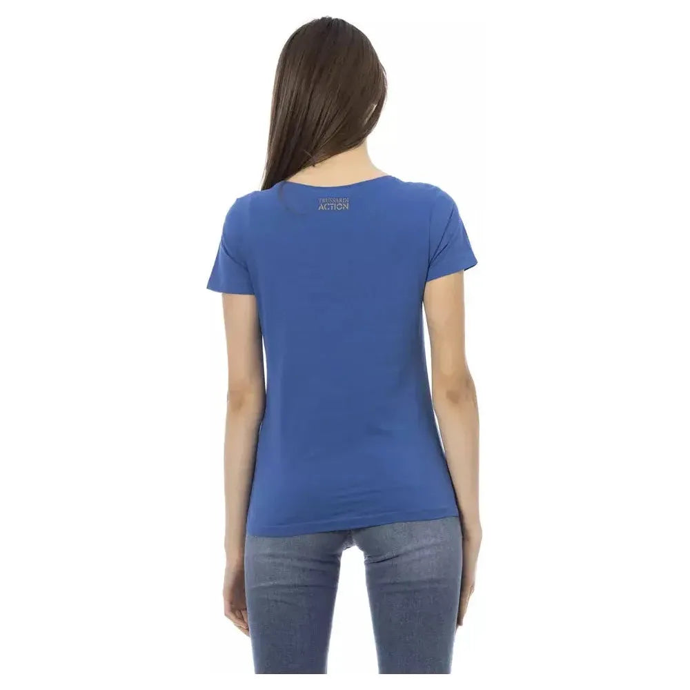 Trussardi Action Blue Cotton Women Top Trussardi Action