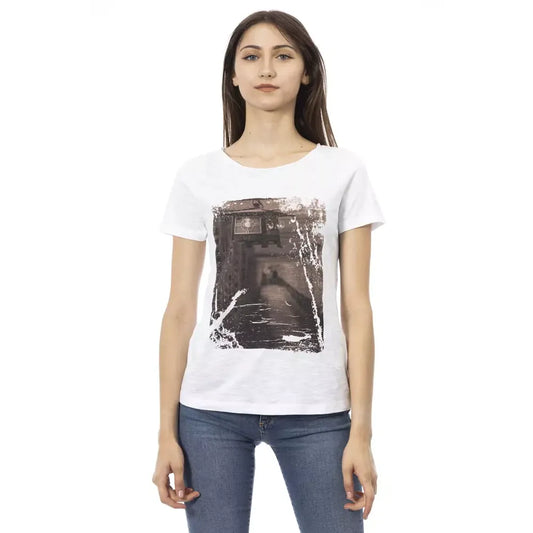 Trussardi Action White Cotton Tops & T-Shirt