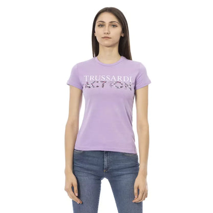 Trussardi Action Purple Cotton Women T-Shirt