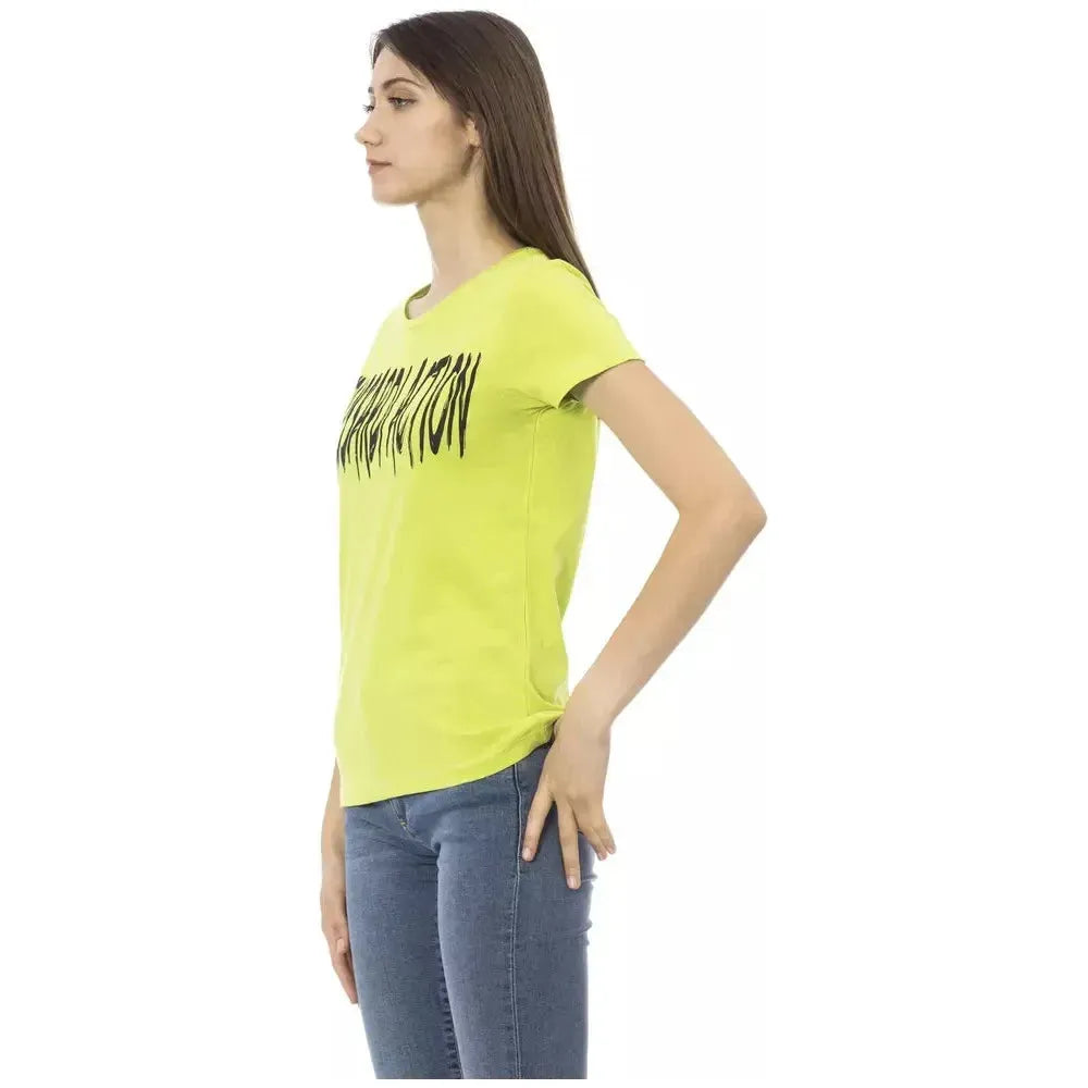 Trussardi Action Green Cotton Women Top Trussardi Action