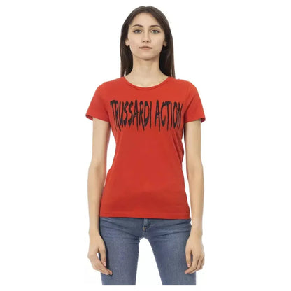 Trussardi Action "Red Cotton Women T-Shirt"