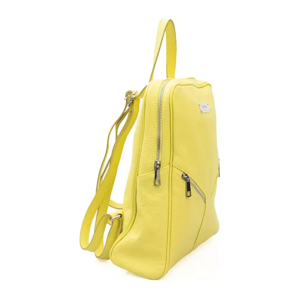 Baldinini Trend Sunshine Yellow Leather Backpack Baldinini Trend