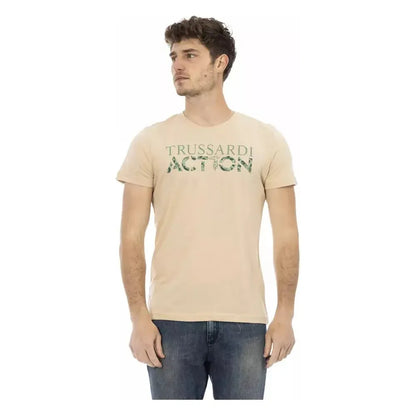 Trussardi Action Beige Cotton Men's T-Shirt 1728,67345744032,Beige,Clothing,Men,Men - Clothing,New with tags,T-Shirts - Clothing,T-Shirts - Men - Clothing,T-Shirts - T-Shirts - Clothing,Trussardi Action,XL