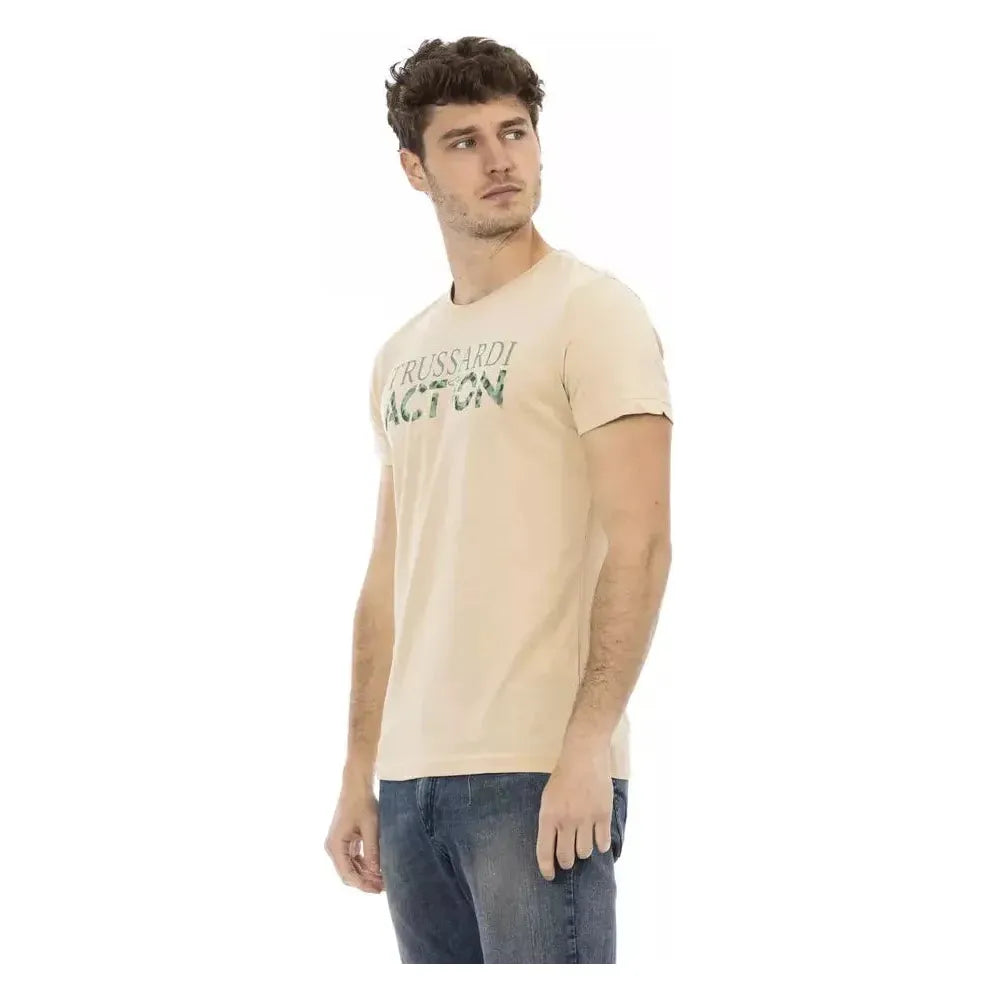 Trussardi Action Beige Cotton Men's T-Shirt 1728,67345744032,Beige,Clothing,Men,Men - Clothing,New with tags,T-Shirts - Clothing,T-Shirts - Men - Clothing,T-Shirts - T-Shirts - Clothing,Trussardi Action,XL