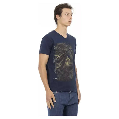 Trussardi Action Blue Cotton Men T-Shirt 1728,67345744032,Blue,Clothing,L,M,Men,Men - Clothing,New with tags,S,T-Shirts - Clothing,T-Shirts - Men - Clothing,T-Shirts - T-Shirts - Clothing,Trussardi Action,XL