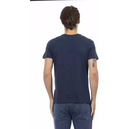 Trussardi Action Blue Cotton Men T-Shirt 1728,67345744032,Blue,Clothing,L,M,Men,Men - Clothing,New with tags,S,T-Shirts - Clothing,T-Shirts - Men - Clothing,T-Shirts - T-Shirts - Clothing,Trussardi Action,XL