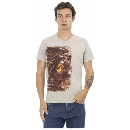 Trussardi Action Beige Cotton Men T-Shirt 1728,3XL,67345744032,Beige,Clothing,L,M,Men,Men - Clothing,New with tags,S,T-Shirts - Clothing,T-Shirts - Men - Clothing,T-Shirts - T-Shirts - Clothing,Trussardi Action,XL,XXL