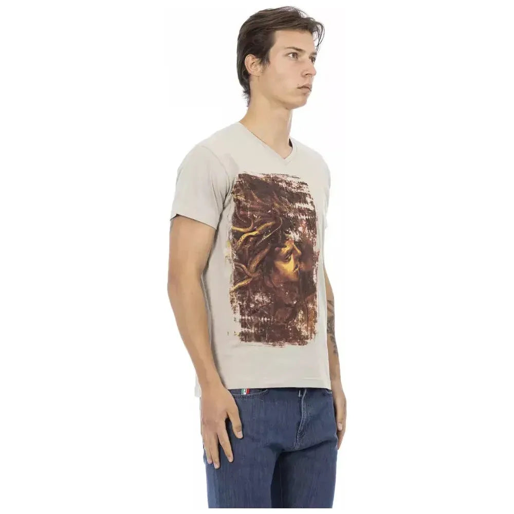 Trussardi Action Beige Cotton Men T-Shirt 1728,3XL,67345744032,Beige,Clothing,L,M,Men,Men - Clothing,New with tags,S,T-Shirts - Clothing,T-Shirts - Men - Clothing,T-Shirts - T-Shirts - Clothing,Trussardi Action,XL,XXL