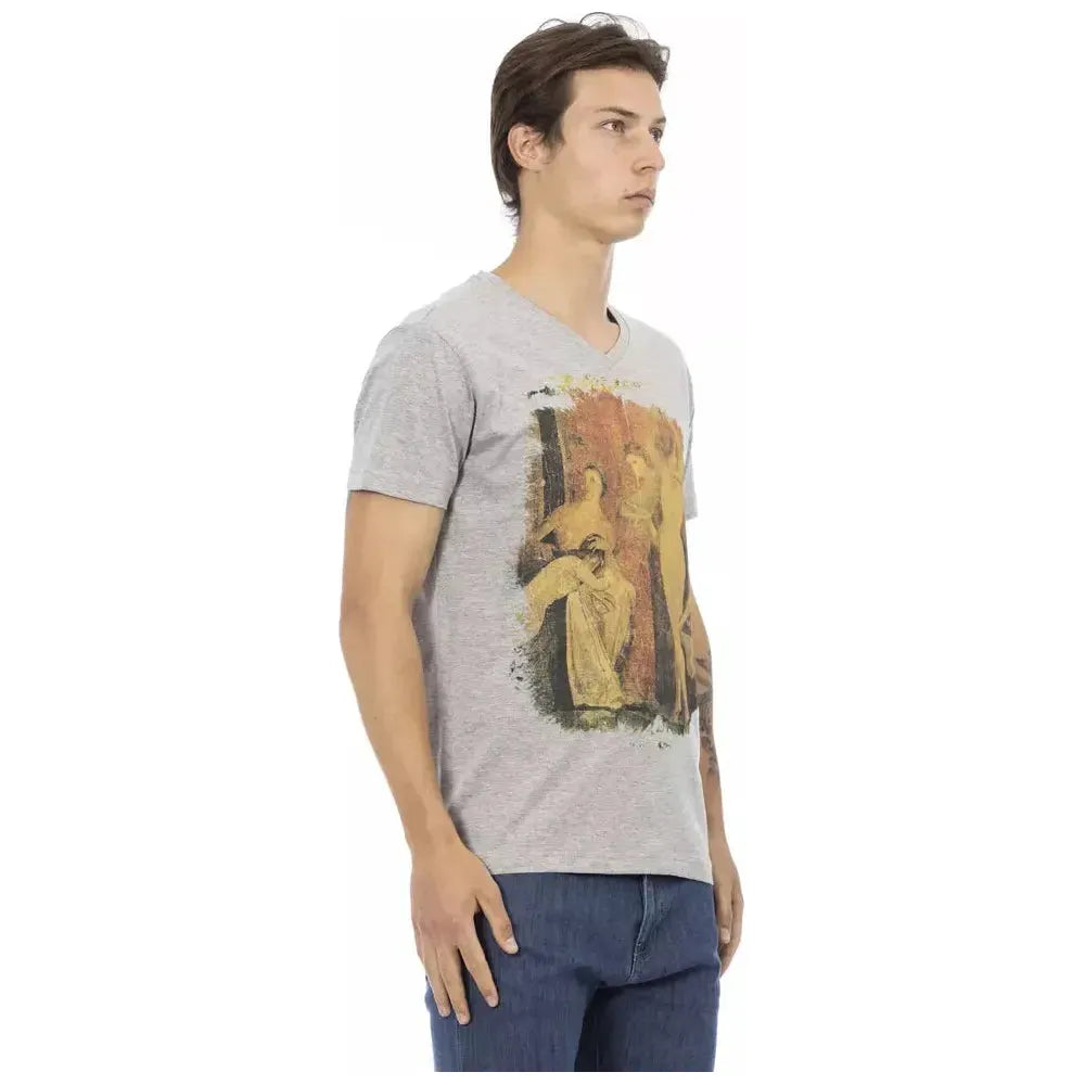 Trussardi Action Gray Cotton Men T-Shirt Trussardi Action