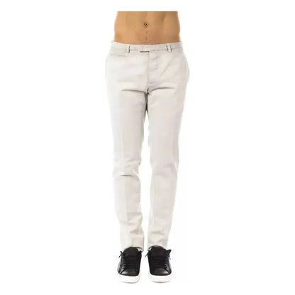 Uominitaliani Gray Cotton Men Pant Jeans & Pants