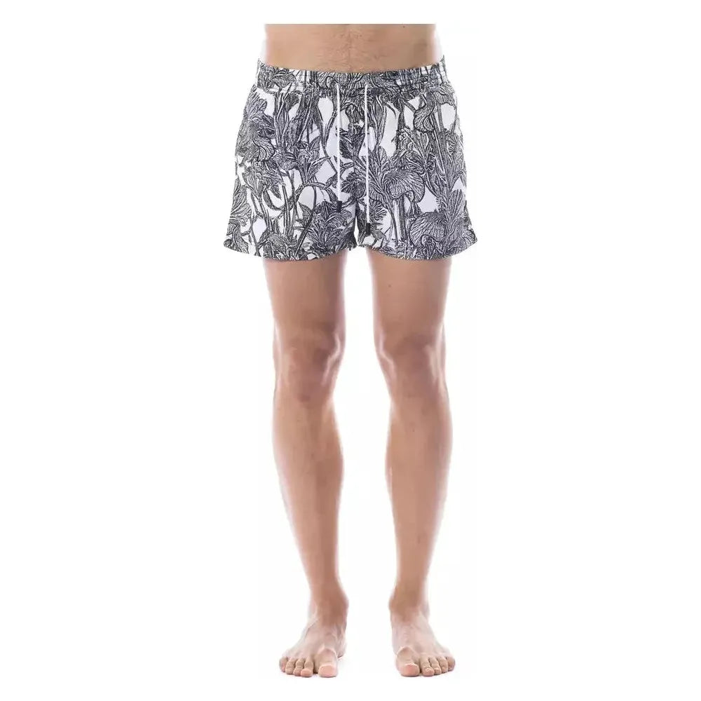 Roberto Cavalli Sport Black Polyester Men Swimwear