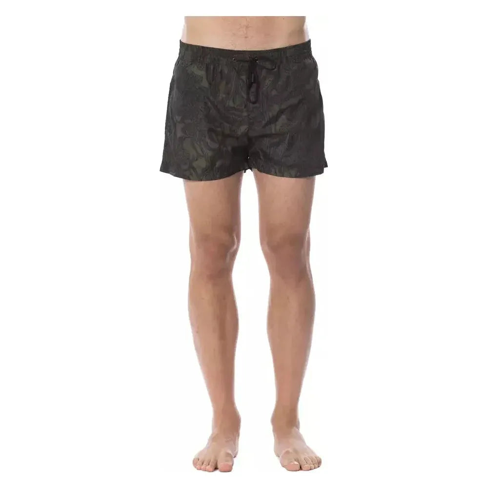 Roberto Cavalli Sport Army Polyester Men's Swimwear