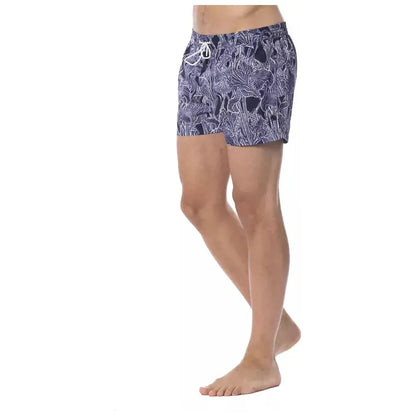 Roberto Cavalli Sport Blue Polyester Men's Swimwear