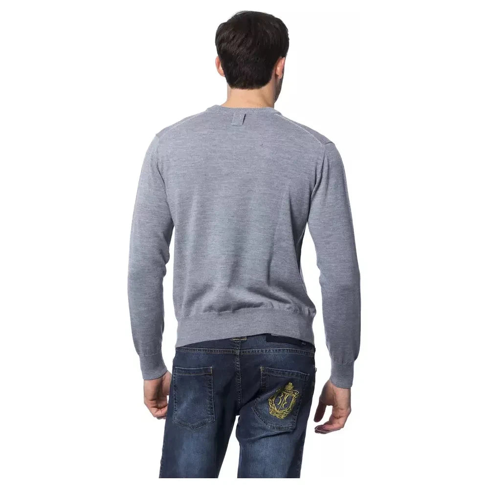 Billionaire Italian Couture Gray Merino Wool Men Sweater Billionaire Italian Couture