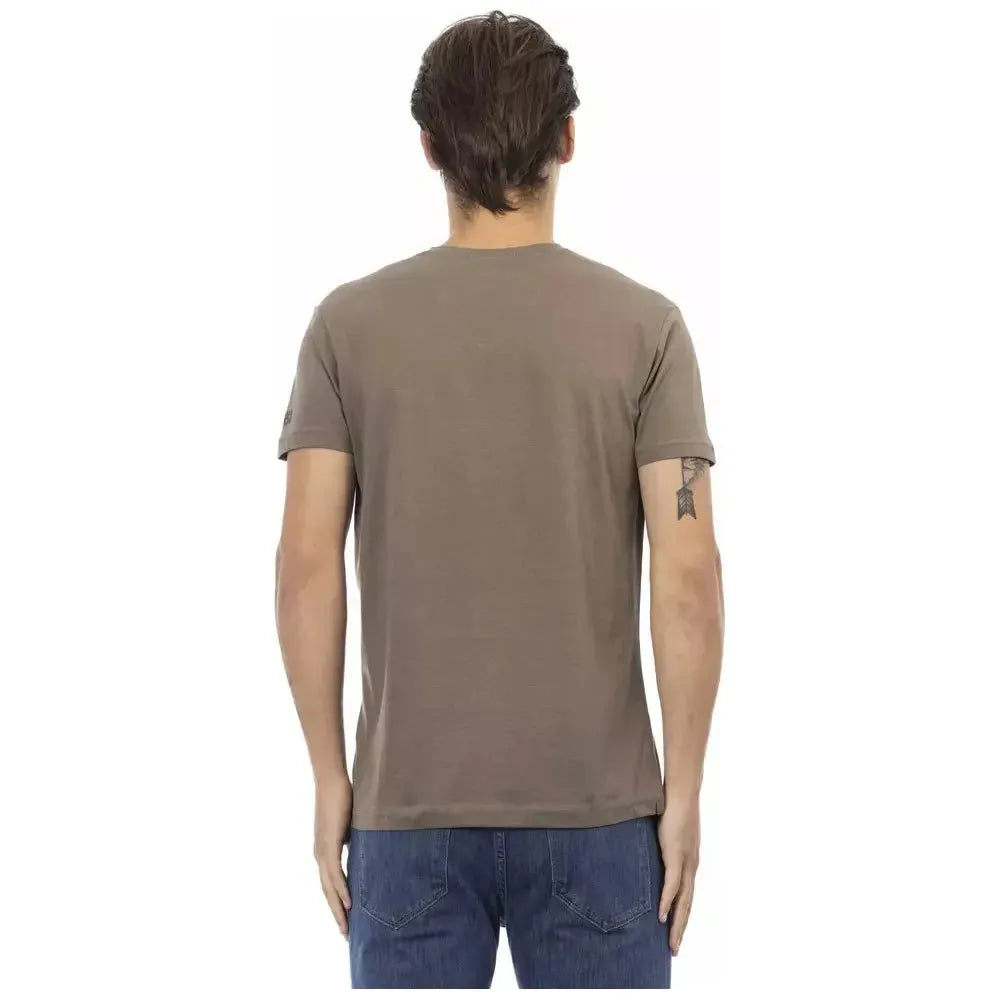 Trussardi Action Brown Cotton Men T-Shirt Trussardi Action