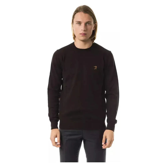 Uominitaliani Brown Merino Wool Men Sweater 1728,67345744032,Brown,Clothing,L,M,Men,Men - Clothing,New with tags,S,Sweaters - Clothing,Sweaters - Men - Clothing,Sweatshirts - Sweaters - Clothing,Uominitaliani,XL,XXL