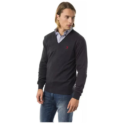 Uominitaliani Gray Merino Wool Men Sweater 1728,67345744032,Clothing,Gray,M,Men,Men - Clothing,New with tags,S,Sweaters - Clothing,Sweaters - Men - Clothing,Sweatshirts - Sweaters - Clothing,Uominitaliani,XL,XXL
