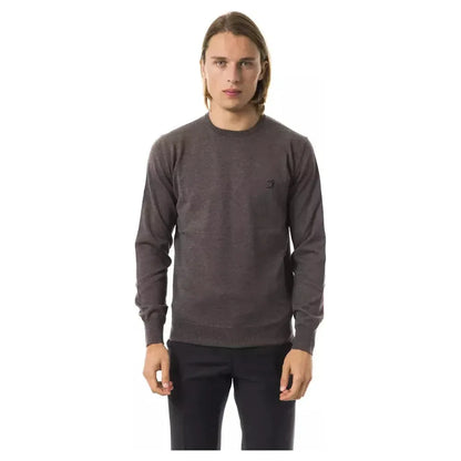 Uominitaliani Gray Merino Wool Men Sweater 1728,67345744032,Clothing,Gray,L,Men,Men - Clothing,New with tags,Sweaters - Clothing,Sweaters - Men - Clothing,Sweatshirts - Sweaters - Clothing,Uominitaliani,XL,XXL
