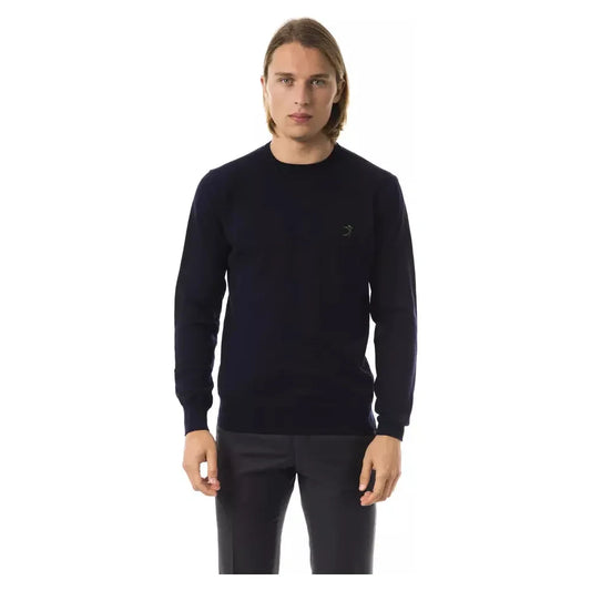 Uominitaliani Blue Merino Wool Men Sweater 1728,67345744032,Blue,Clothing,Men,Men - Clothing,New with tags,S,Sweaters - Clothing,Sweaters - Men - Clothing,Sweatshirts - Sweaters - Clothing,Uominitaliani,XS