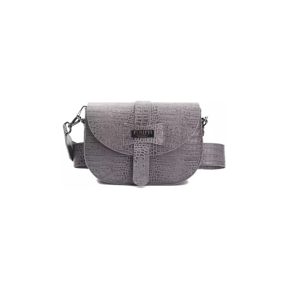 Pompei Donatella Gray Leather Women Crossbody Bag