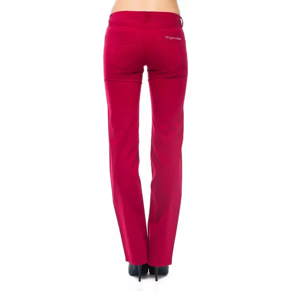 Ungaro Fever Red Cotton Women Pants Ungaro Fever