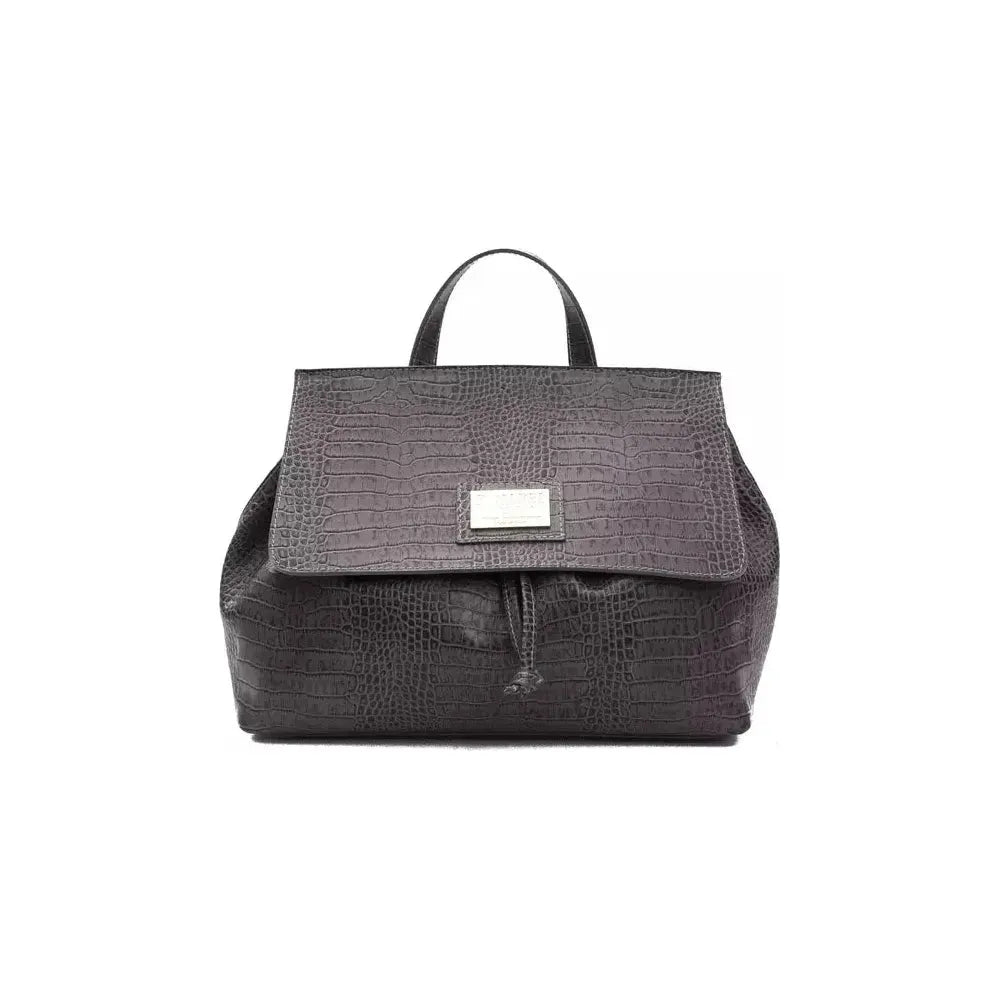 Pompei Donatella Gray Leather Women Handbag Pompei Donatella