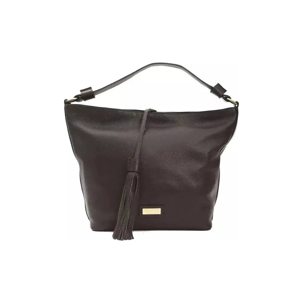 Pompei Donatella Brown Leather Women Shoulder Bag