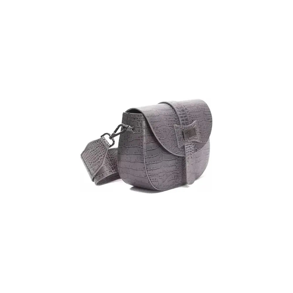Pompei Donatella Gray Leather Women Crossbody Bag