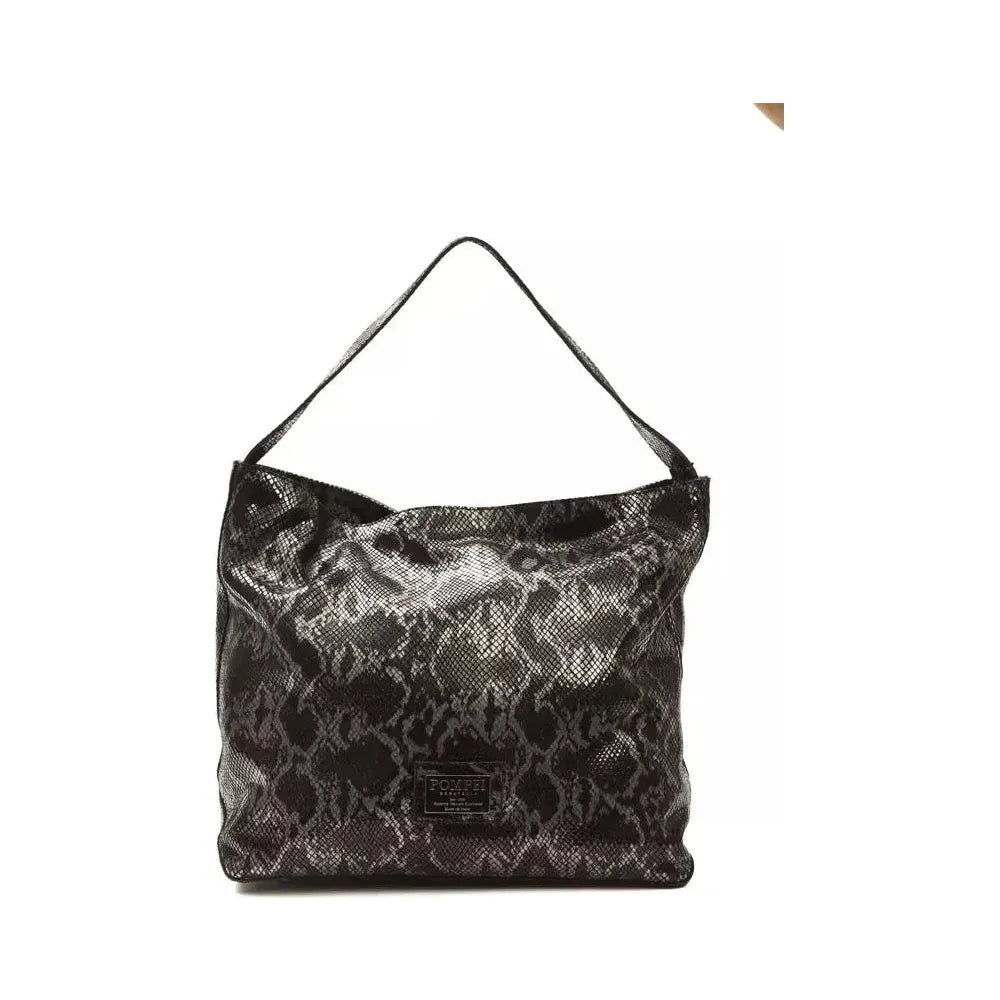 Pompei Donatella Gray Leather Women Shoulder Bag