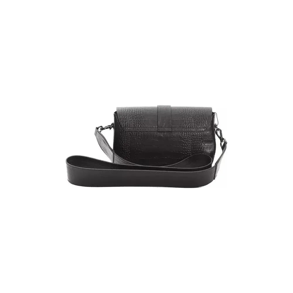 Pompei Donatella Black Leather Women Crossbody Pompei Donatella