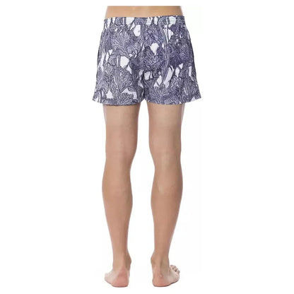 Roberto Cavalli Sport Light Blue Polyester Men Swimwear
