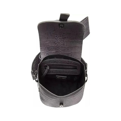 Pompei Donatella Gray Leather Women Crossbody Bag