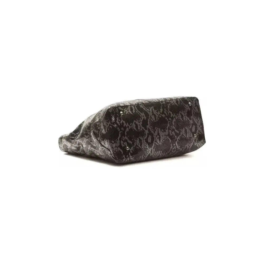 Pompei Donatella Gray Leather Women Shoulder Bag