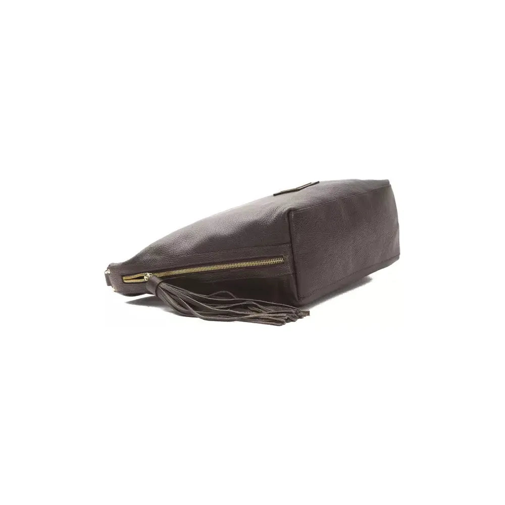Pompei Donatella Brown Leather Women Shoulder Bag