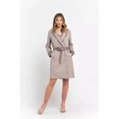 Trussardi Beige Cotton Women Coat Dress