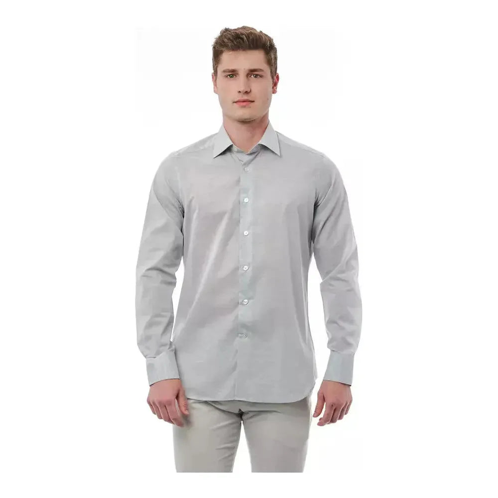 Bagutta Gray Cotton Men Shirt 1728,4XL,67345744032,Bagutta,Clothing,Dress Shirts - Shirts - Clothing,Gray,IT44 | XS,L,M,Men,Men - Clothing,New with tags,S,Shirts - Clothing,Shirts - Men - Clothing,XL