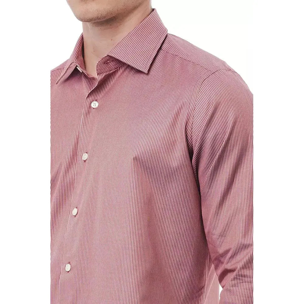 Bagutta Red Cotton Men Shirt 1728,67345744032,Bagutta,Clothing,Dress Shirts - Shirts - Clothing,L,M,Men,Men - Clothing,Multicolor,New with tags,Shirts - Clothing,Shirts - Men - Clothing,XL,XXL