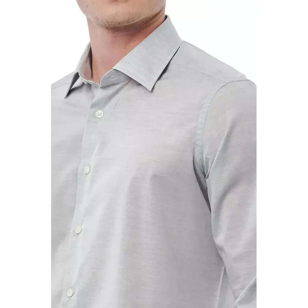 Bagutta Gray Cotton Men Shirt 1728,4XL,67345744032,Bagutta,Clothing,Dress Shirts - Shirts - Clothing,Gray,IT44 | XS,L,M,Men,Men - Clothing,New with tags,S,Shirts - Clothing,Shirts - Men - Clothing,XL