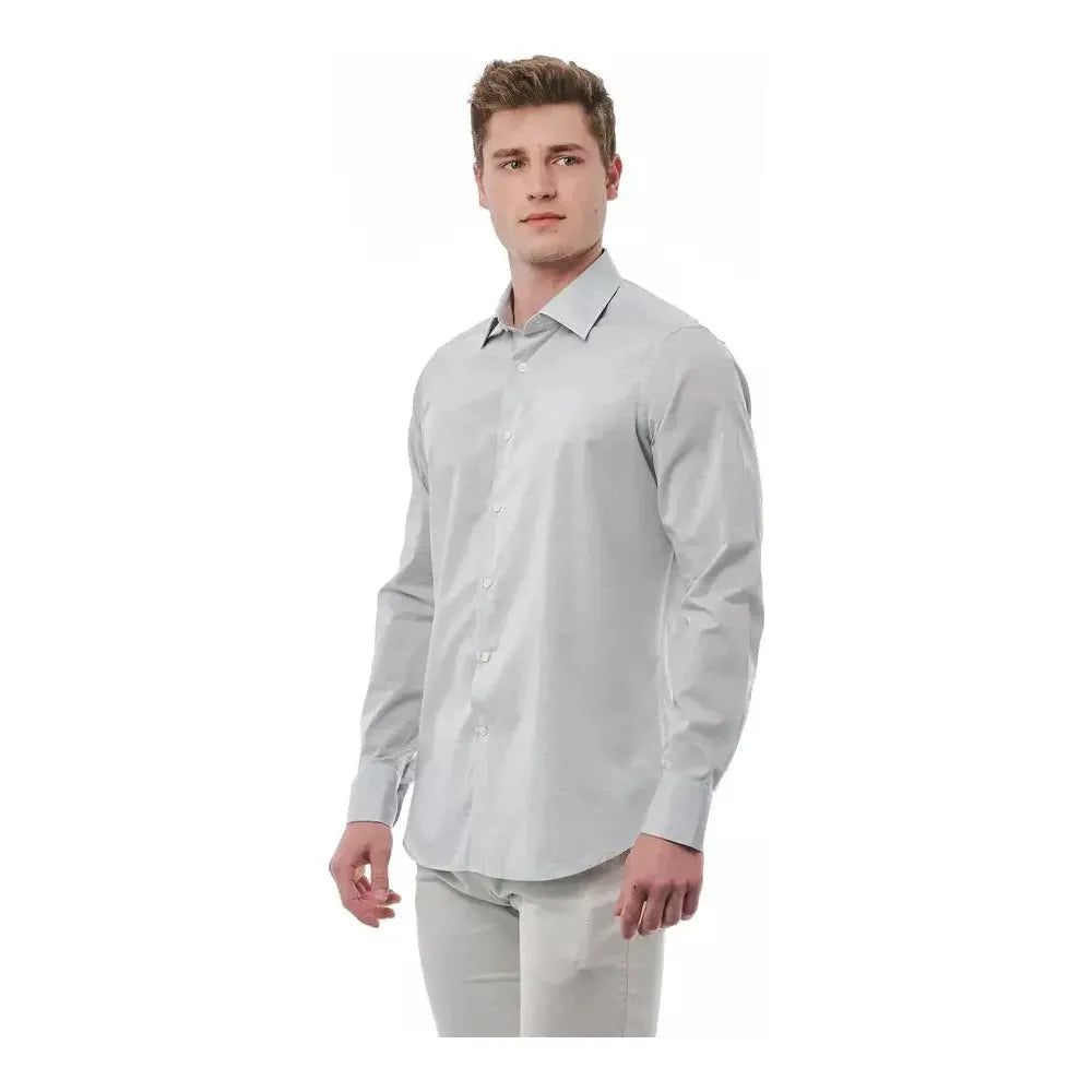 Bagutta Gray Cotton Men Shirt 1728,4XL,67345744032,Bagutta,Clothing,Dress Shirts - Shirts - Clothing,Gray,IT44 | XS,L,M,Men,Men - Clothing,New with tags,S,Shirts - Clothing,Shirts - Men - Clothing,XL