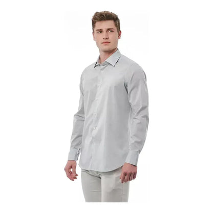 Bagutta Gray Cotton Men Shirt 1728,4XL,67345744032,Bagutta,Clothing,Dress Shirts - Shirts - Clothing,Gray,IT44 | XS,L,M,Men,Men - Clothing,New with tags,S,Shirts - Clothing,Shirts - Men - Clothing,XL