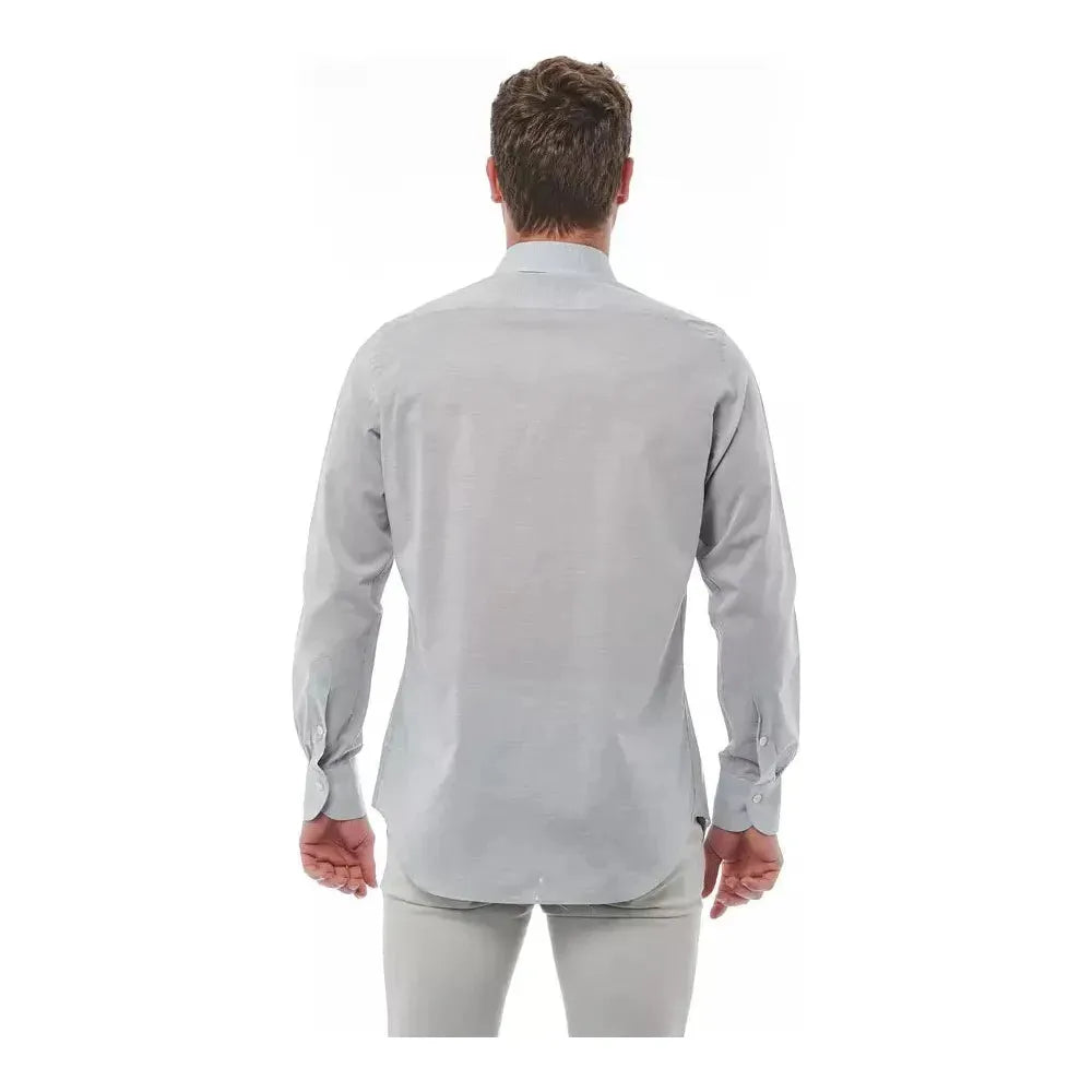 Bagutta Gray Cotton Men Shirt 1728,4XL,67345744032,Bagutta,Clothing,Dress Shirts - Shirts - Clothing,Gray,IT44 | XS,L,M,Men,Men - Clothing,New with tags,S,Shirts - Clothing,Shirts - Men - Clothing,XL