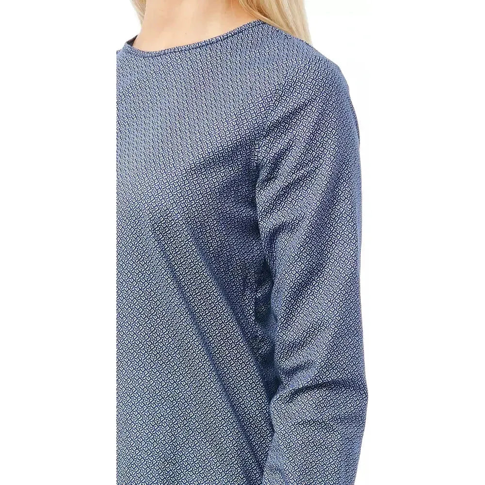 Bagutta "Blue Cotton Women Shirt with Geometric Pattern" WOMAN TOPS AND SHIRTS Bagutta