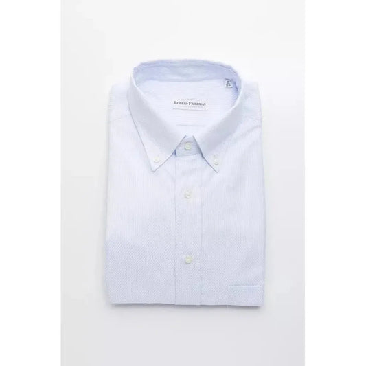 Robert Friedman Light Blue Cotton Men Shirt 1728,67345744032,Clothing,Dress Shirts - Shirts - Clothing,Light Blue,Men,Men - Clothing,New with tags,Robert Friedman,Shirts - Clothing,Shirts - Men - Clothing,XL