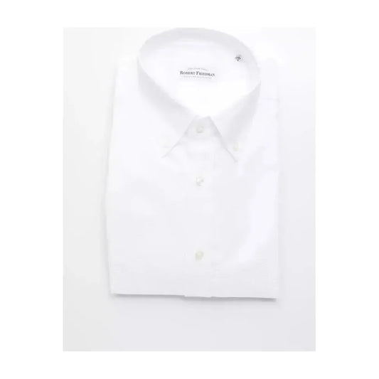 Robert Friedman White Cotton Men's Shirt 1728,67345744032,Clothing,Dress Shirts - Shirts - Clothing,IT44 | XS,L,M,Men,Men - Clothing,New with tags,Robert Friedman,S,Shirts - Clothing,Shirts - Men - Clothing,White,XL,XXL