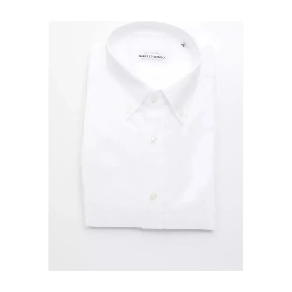 Robert Friedman White Cotton Men Shirt Robert Friedman