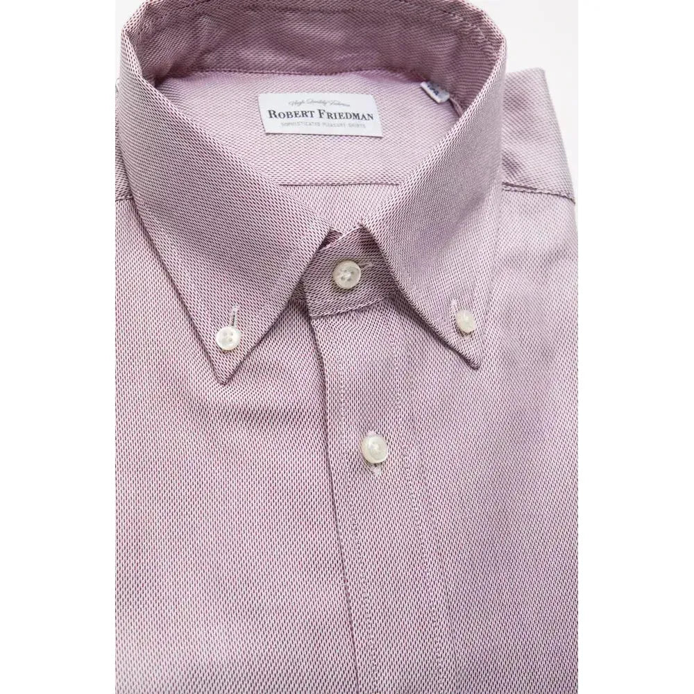 Robert Friedman Red Cotton Men's Shirt 1728,67345744032,Clothing,Dress Shirts - Shirts - Clothing,L,M,Men,Men - Clothing,Multicolor,New with tags,Robert Friedman,S,Shirts - Clothing,Shirts - Men - Clothing