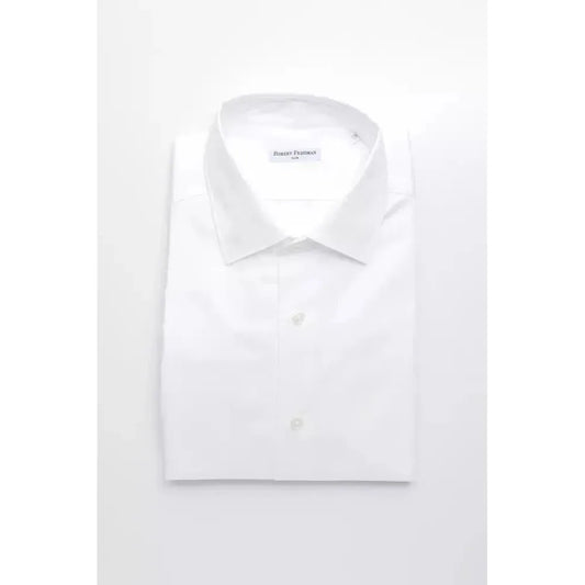 Robert Friedman White Cotton Men Shirt 1728,67345744032,Clothing,Dress Shirts - Shirts - Clothing,L,Men,Men - Clothing,New with tags,Robert Friedman,Shirts - Clothing,Shirts - Men - Clothing,White