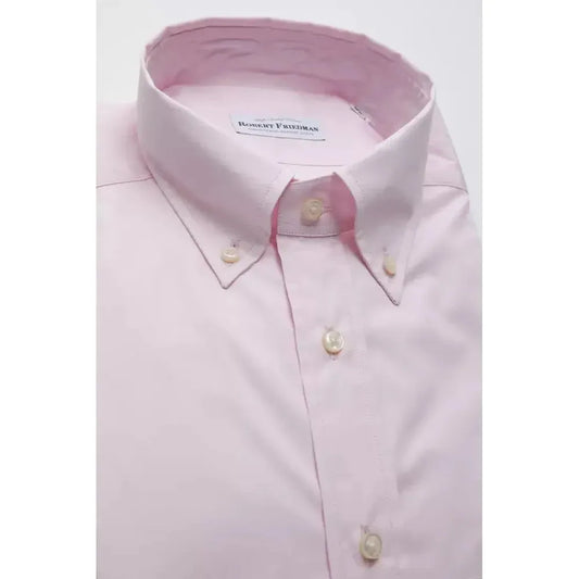 Robert Friedman Pink Cotton Men Shirt Robert Friedman