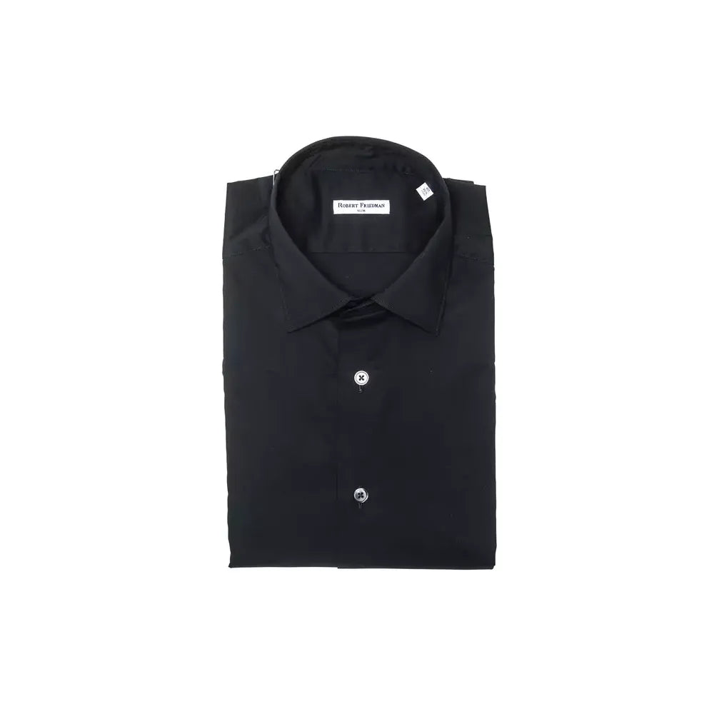 Robert Friedman Black Cotton Men Shirt